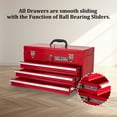 thumbnail image 4 of 20.3“ Metal Tool Box with Drawer Portable Steel Metal Tool Box with Protective Liner and Metal Latch Closure and Lock for Garage, Home and Warehouse (Red-3 Drawers), 4 of 11