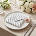 thumbnail image 3 of Set of 6 Cloth Napkins - Cotton, Washable, Reusable for Dining Table, Restaurant, Weddings, Events, Parties Thin stripes 28x20inch, 3 of 6