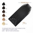thumbnail image 2 of Extensiones de cabello Aison Black Clip en cabello humano real, 85 g, 2 of 5