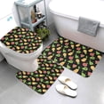 thumbnail image 3 of Bathroom Rugs Sets 3 Piece - Cute Pear Mango Watermelon Pineapple Absorbent Non Slip Bath Mats, U-Shape Toilet Lid Cover, Contour Mat, Soft Washable Shower Mats Bath Rug Mat for Bathroom Tub Toilet, 3 of 7