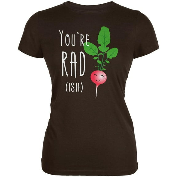 Vegetable Radish You're Rad-ish Juniors Soft T Shirt Brown SM