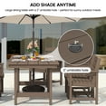 thumbnail image 3 of KINGYES 7-Piece Outdoor Dining Set, HDPE Patio Table and Chairs with Umbrella Hole, Dark Brown, 3 of 13