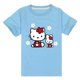 thumbnail image 3 of Traje de Hello Kitty para niños, Top con estampado de dibujos animados bonitos para niñas + Pantalones cortos, conjunto de dos piezas, camiseta de manga corta para niños + Pantalones deportivos para n, 3 of 5