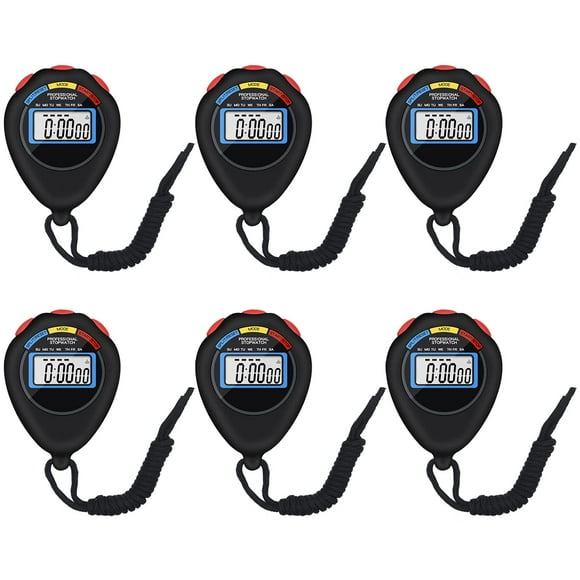 Cronómetro digital multifunción Timer Pgzsy, paquete de 6 unidades, negro