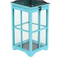 thumbnail image 6 of DecMode 2 Holder Blue Wood Lighthouse Style Decorative Candle Lantern, Set of 2, 6 of 10