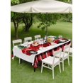 thumbnail image 3 of Outdoor Tablecloth with Umbrella Hole and Zipper, Christmas Truck Rectangle Table Cloth 60x102 Inch Waterproof Tablecloth, Xmas Tree Red Plaid Snowflake Winter Picnic Table Cover for Patio Camping, 3 of 7