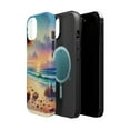 thumbnail image 2 of DistinctInk Tough Case for Apple iPhone 15 PLUS (6.7" Screen), Compatible with MagSafe Charging - "A Serene Sunset on an Empty Beach", 2 of 6