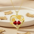 thumbnail image 3 of Taioiat Birthstone Necklace for Women Double Sunflowers and Birthstones with Engraving Gold Plated Jewelry Valentines Day Birthday Gifts for Women Best Friend Friendship, 3 of 7