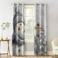 thumbnail image 2 of Hokiten Grey Snowman Christmas Blackout Curtains | Light Blocking Print Window Curtains, Xmas Snowflake Tree Gray Thermal Insulated Window Drapes for Living Room Kitchen Cafe (2 Panels, 84"W x 45"L), 2 of 7