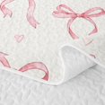 thumbnail image 5 of Erosebridal Girly Pink Bowknot Boys Girls Quilt King, Cartoon Love Heart King Coverlet Set, 3 Pieces, 5 of 7