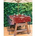 thumbnail image 5 of Christmas Outdoor Tablecloth with Umbrella Hole, Waterproof Zippered Table Cloth for Rectangle Tables Snowflake Red Trees Plants Tabletop Collection for Patio, Garden, Picnic, Camping 60 x 102 inch, 5 of 6