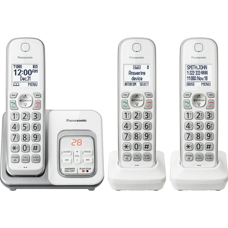 Panasonic KX-TGD533W Expandable Cordless Phone with Call Block and Answering Machine - 3 (Best Phone Answering Machine)