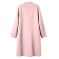 thumbnail image 6 of cocolona Trench Coat for Women Open Front Long Sleeve Solid Color Long Jacket Notch Lapel Lined Fall Winter Wool Coat with Pockets, 6 of 7