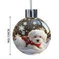 thumbnail image 3 of HYLLai Christmas Dog Snow Ornament – Glass Ball with Festive Puppy Figurine, Multiple Breeds for Pet Lovers (O), 3 of 6