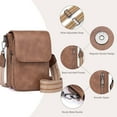 thumbnail image 5 of Vintage Women's Shoulder Crossbody Bag for Women Adjustable Wide Strap Handbag Multi-Zipper Compartments Wallet Phone Bag, 5 of 6