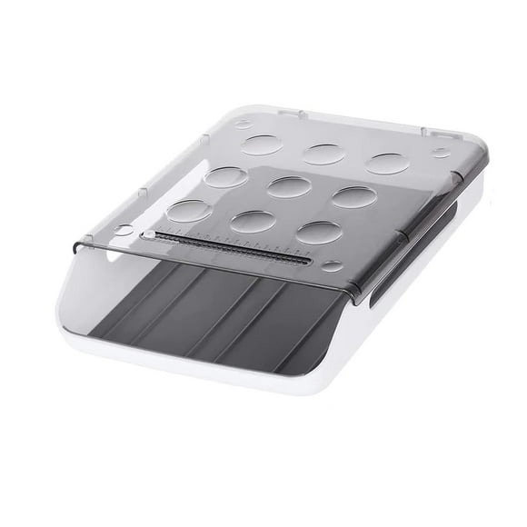 Advancent Caja de huevos rodante automática Gran capacidad de almacenamiento Contenedor de huevos de cocina Cajón de huevos anti-rotura Organizador de Organizadores de utensilios de cocina Gris Advancent HA026958-01