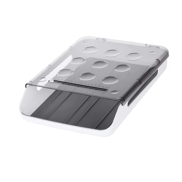 Matsuzay Caja de huevos rodante automática Gran capacidad de almacenamiento Contenedor de huevos de cocina Cajón de huevos anti-rotura Organizador de Organizadores de utensilios de cocina Gris Matsuzay HA026958-01
