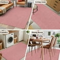 thumbnail image 5 of Area Rug for Living Room, Vintage Peach Pink Non-Slip Indoor Large Carpet for Bedroom/Dining Room, Farmhouse Retro Solid Color Linen Texture Washable Low-Profile Floor Mat Runner Rugs - 2.7 x 5 Ft, 5 of 7