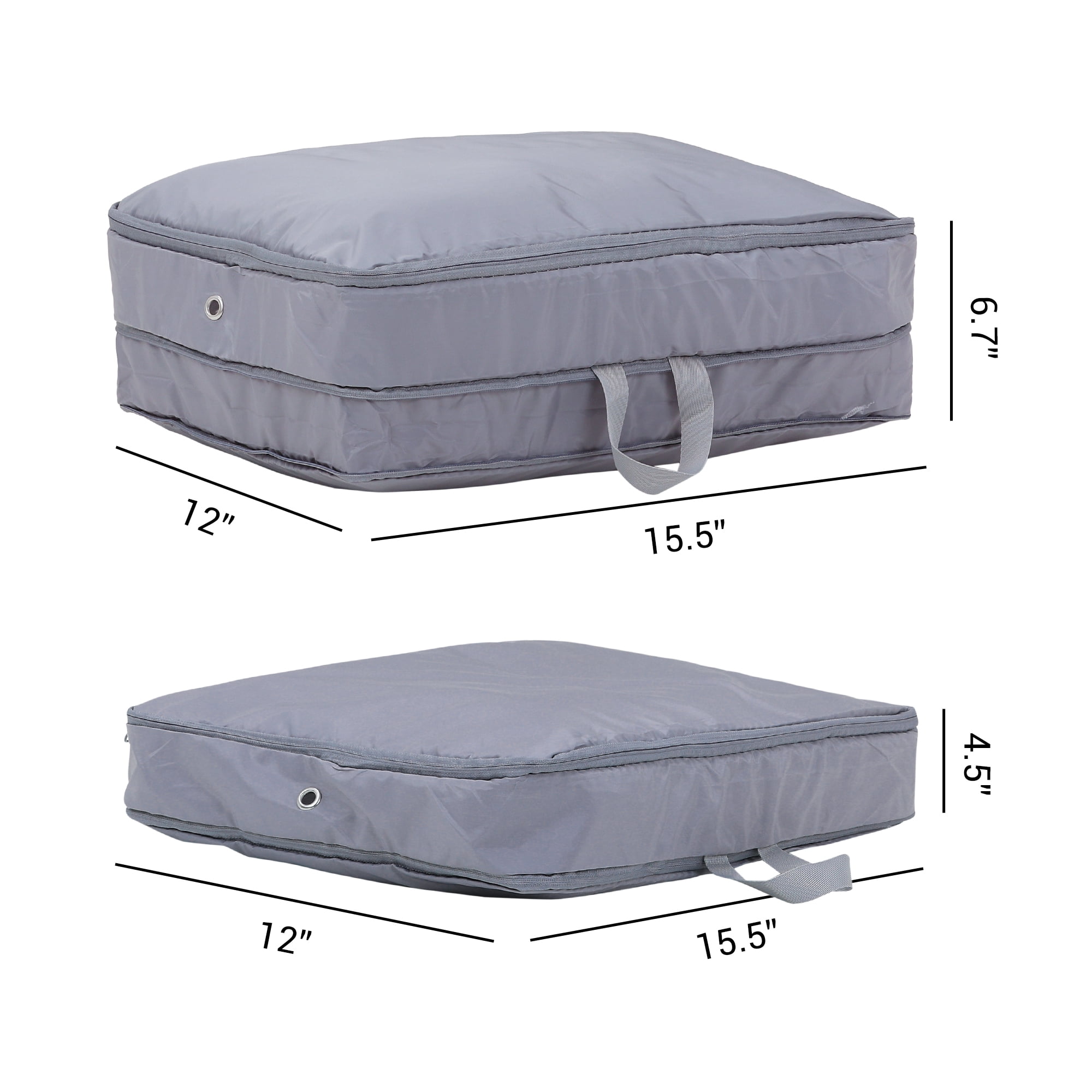 Unique Bargains 1 Pack Clothes Storage Bags Moving Bags Gray 15.5*12*4.5in