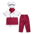 thumbnail image 4 of GiLiling Boys Girls Chef Charactertume Set Top Pants Hat Neckerchief and Apron Cooking Role Play Career Day Halloween (White, 5-6 Years), 4 of 4