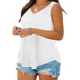 thumbnail image 4 of BUIGTTKLOP Plus Size Tank Tops for Women Plain Sleeveless Shirts Casual V Neck Blouses Loose Fitting Tunic Tops, 4 of 6