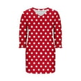 thumbnail image 5 of yillto Women 3/4 Sleeve Dress V Neck Casual Fall Trendy Shirts Dresses Loose Midi Dress with Pockets, 5 of 7