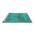 thumbnail image 2 of Ahgly Company Machine Washable Indoor Square Oriental Turquoise Blue Industrial Area Rugs, 5' Square, 2 of 4