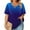 Blue #01, variant on TQWQT Plus Size Womens Tops 4x-5x Trendy Short Sleeve Tee Shirt Tops Gradient Graphic Tees V Neck Criss Cross Tunic Shirts Loose Casual Tunic Tops L