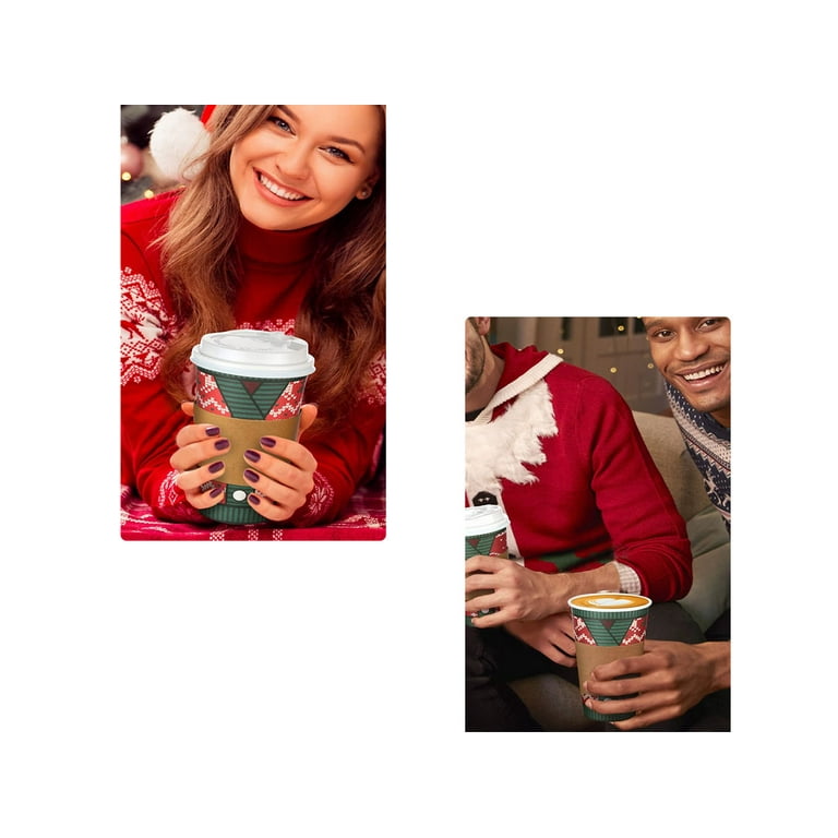 Christmas Coffee Cups with Lids - 16 oz Santa Disposable Hot Cups with  Cover - 12 Holiday Gnome Hot …See more Christmas Coffee Cups with Lids - 16  oz