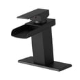 thumbnail image 6 of Sink Faucet With Deck Plate Waterfall Black Bathroom faucets for Sink 1 Hole or 3 Holes One Handle Faucets, 6 of 7