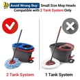 thumbnail image 2 of Mxzone Cabezal De Repuesto Para Fregona Giratoria O Ceda Spinning Easywring Rinse Clean Mop Recambio De Cabezal De Fregona De Repuesto Para Sistema De 2 Tanques, Cubo De Fregona De Microfibra, Paquete, 2 of 5
