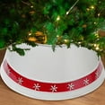 thumbnail image 3 of Christmas Metal White Tree Collar With Snowflakes, 3 of 3
