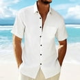 thumbnail image 2 of YOIAVAIOY Hawaiian Shirt for Men Button Down Short Sleeve Shirts Lightweight Casual Summer Beach Shirts White S, 2 of 10