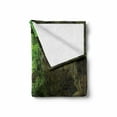 thumbnail image 2 of Nature Soft Flannel Fleece Throw Blanket, Canyon Michigan Caves Memorial Falls in the Forest Eco Foliage Picture, Cozy Plush for Indoor and Outdoor Use, 50" x 70", Army and Fern Green, by Ambesonne, 2 of 6