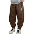 thumbnail image 2 of Juslio Boys Pants Loose Comfortable Mid Size Leg Tied Sports Coffee, 2 of 3