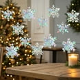 thumbnail image 6 of Bfogop 12Pcs Christmas Hanging 3D Snowflakes Decorations Iridescent Paper Snowflakes Rainbow Snow Flakes Garland for Winter Holiday Christmas Birthday Party Decor Supply 4.8 Inch, 6 of 6