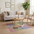 thumbnail image 3 of ODIKA 4'x6' Pastel Multicolor Botanical Harmony Washable Area Rug Relaxing Abstract Nature Design Pet Friendly, Non-Shedding for Bedroom, Reading Nook, 3 of 4