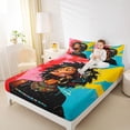 thumbnail image 3 of Castle Fairy Pop Art Print King Sheets 4pcs,Black Girl Tribal Pattern Bedding,Red Yellow,1 Fitted Sheet, 1 Flat Sheet and 2 Pillowcases, 3 of 6