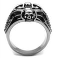 thumbnail image 3 of Luxe Jewelry Designs Men's Stainless Steel Cross and Skull Design Ring with Black Jet Epoxy - Size, 3 of 4