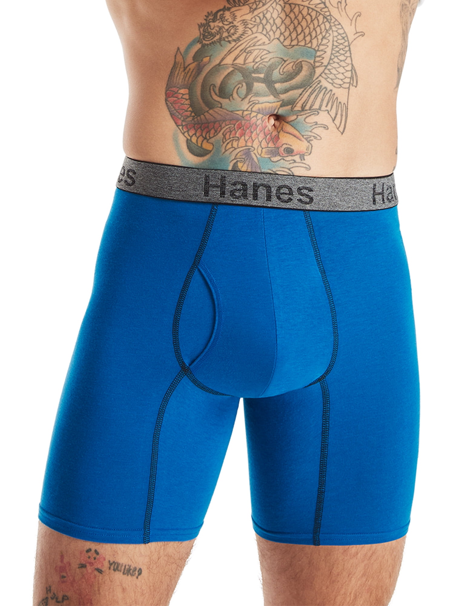 Hanes Men's Comfort Flex Fit Ultra Soft Cotton Stretch Long Leg Boxer  Briefs 3-Pack - CFFLC3