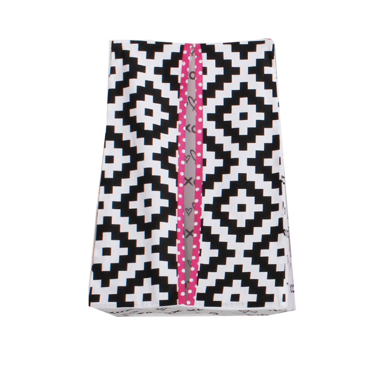 Bacati - Love Aztec 4-Piece Crib Bedding Set with Diaper Stacker - Black/Fuchsia Girls