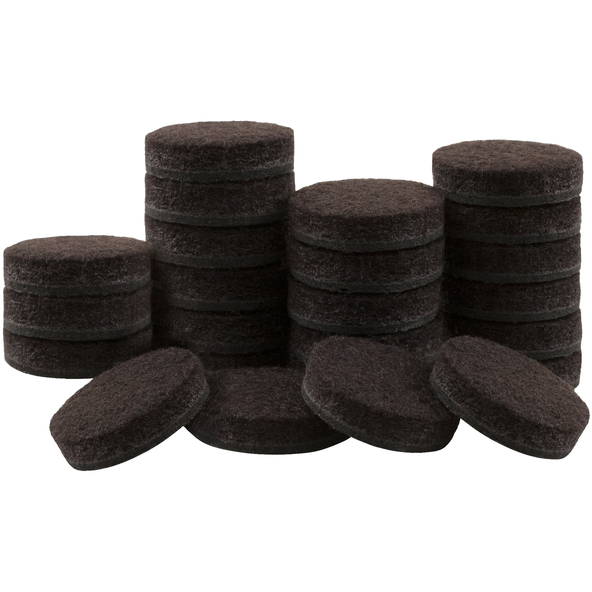 (3 pack) Super Sliders 3/4" Round Self Stick Felt Furniture Pads for Hardwood Brown, 24 Pack