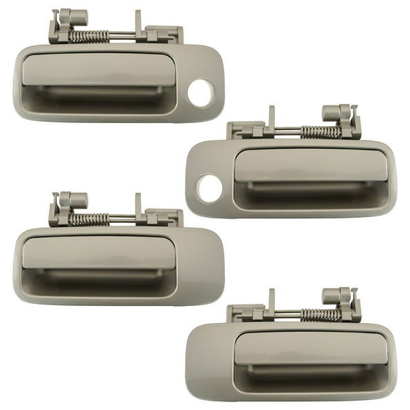 TRQ Door Handle LH RH Front Rear Beige Exterior Set of 4 for 97-01 Toyota Camry DHA33071
