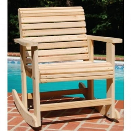 Exterior Seating All Weather Furniture Outdoor Patio Garden Lawn Exterior Rot-Resistant Rolled Front Contoured Seat 3 Ft Cypress Rocker ()