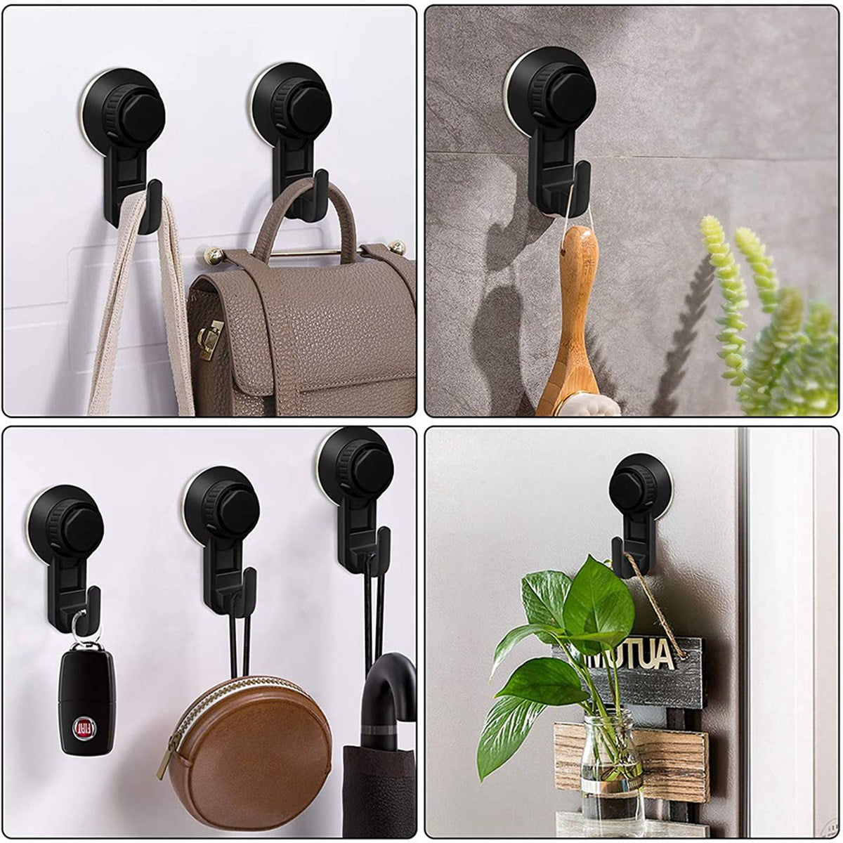 2 Pcs Suction Cup Hooks Powerful Suction Cup Bathroom Hooks,Vacuum Wall Hooks for Towel,Waterproof Shower Hooks