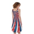 thumbnail image 2 of Swirly American Patriotic Print Sleeveless Knee Length Dress, American Flag Fashion Summer Maxi Dress For Women. Gifts For Us Independence Day, 4Th Of July, 2 of 4