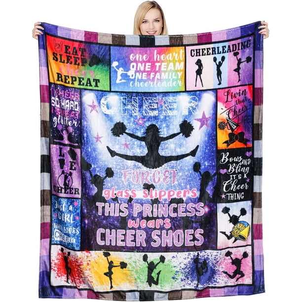 LHSHID Cheerleader Blanket Cheerleading Gifts for Girls Teens Women Cheer Gifts for Cheerleaders Soft Lightweight Throw Blanket 50x60in