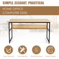 thumbnail image 4 of Costway 55'' Industrial Computer Desk  w/ Storage Shelf  Adjustable Foot Pads Home Office, 4 of 9