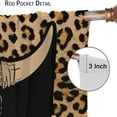 thumbnail image 6 of Cow Skull Blackout Curtains Vintage Rustic Wild West Cactus Bull Skull Leopard Print Bedroom Living Room Rod Pocket Decoration Window Drapes 2 Panels W21xL63in, 6 of 6