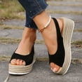 thumbnail image 2 of Sandales à Plateforme Espadrilles pour Femmes, Été Automne, Plage, Bout Ouvert, Semelle Épaisse, Slingback, 2 of 7